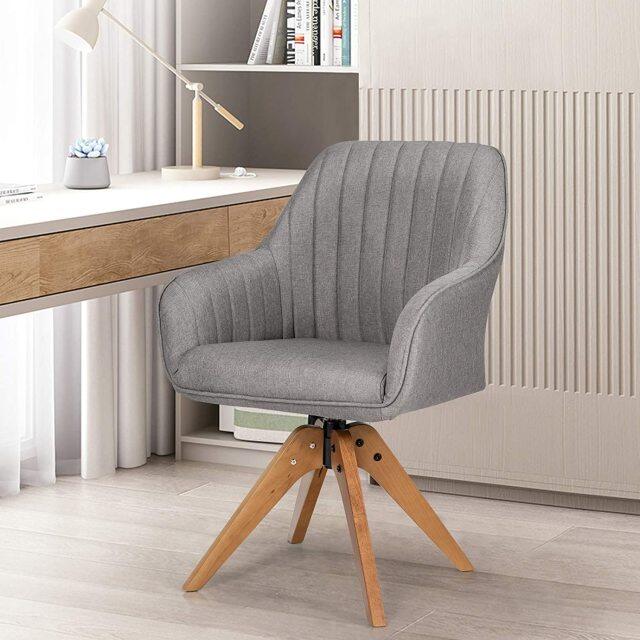 Stylish Swivel Home Office Chairs | PU Leather Dining Armchair