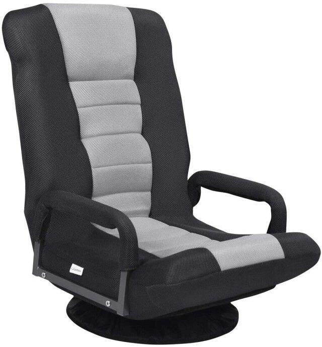360-Degree Swivel Gaming Floor Chair With Foldable Adjustable Backrest