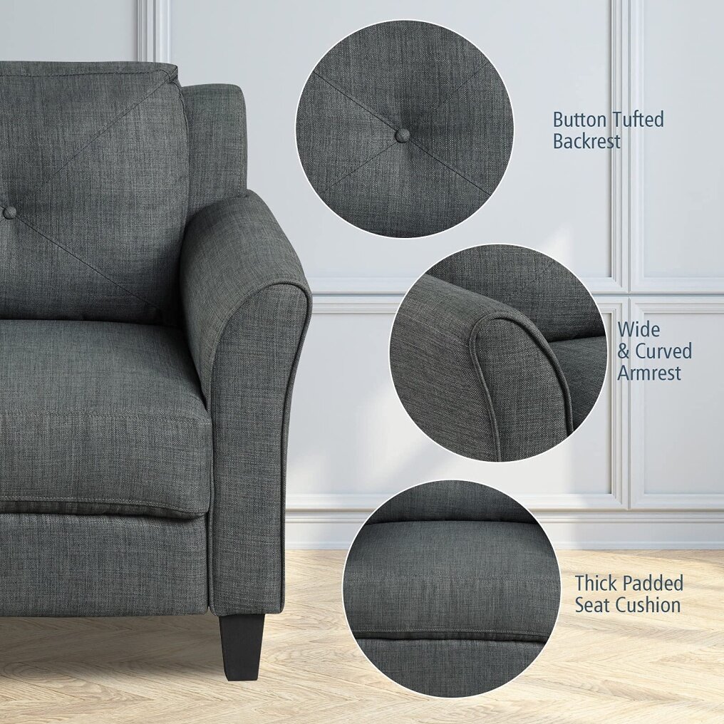 Leisure Arm Chair with Button Tufting Back Cushion | Comfy Single Sofa Chair
