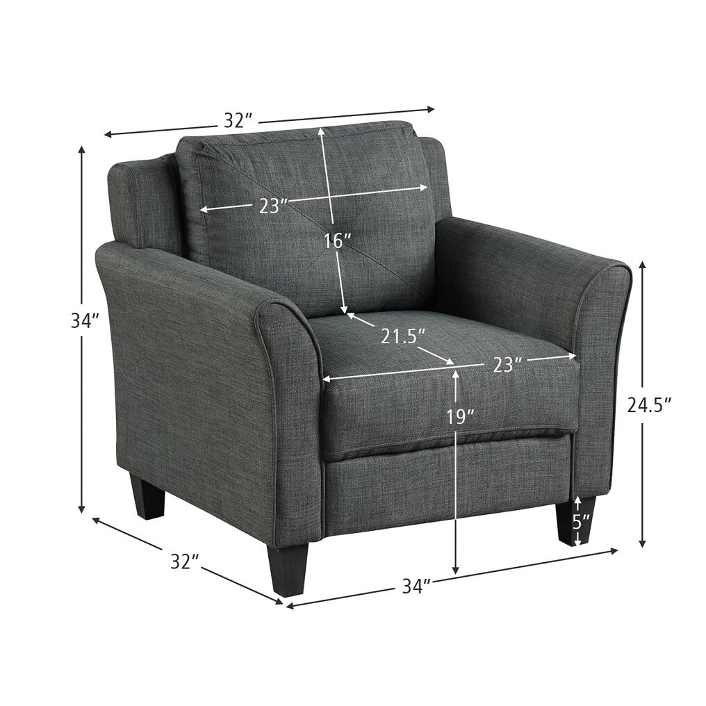 Leisure Arm Chair with Button Tufting Back Cushion | Comfy Single Sofa Chair