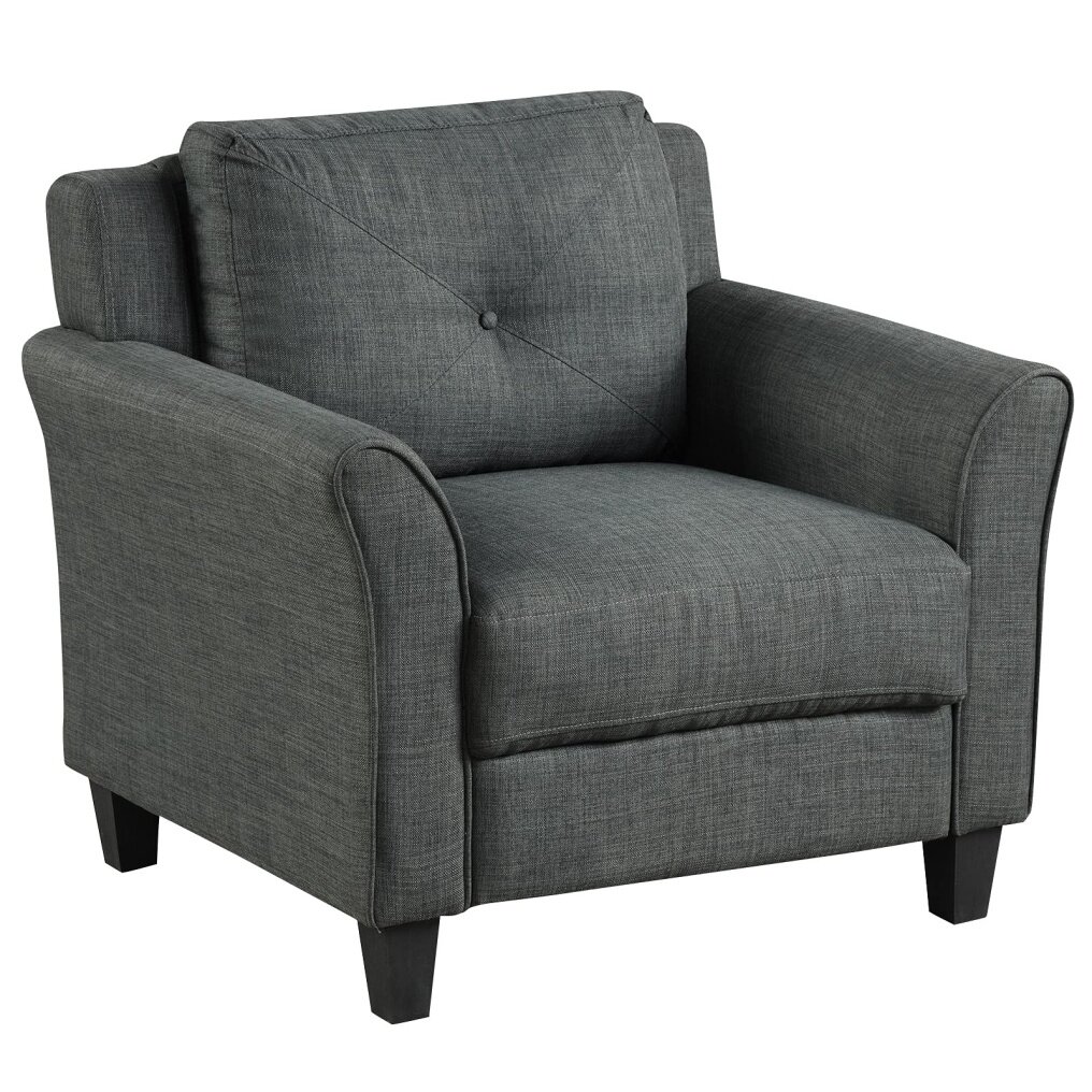 Leisure Arm Chair with Button Tufting Back Cushion | Comfy Single Sofa Chair