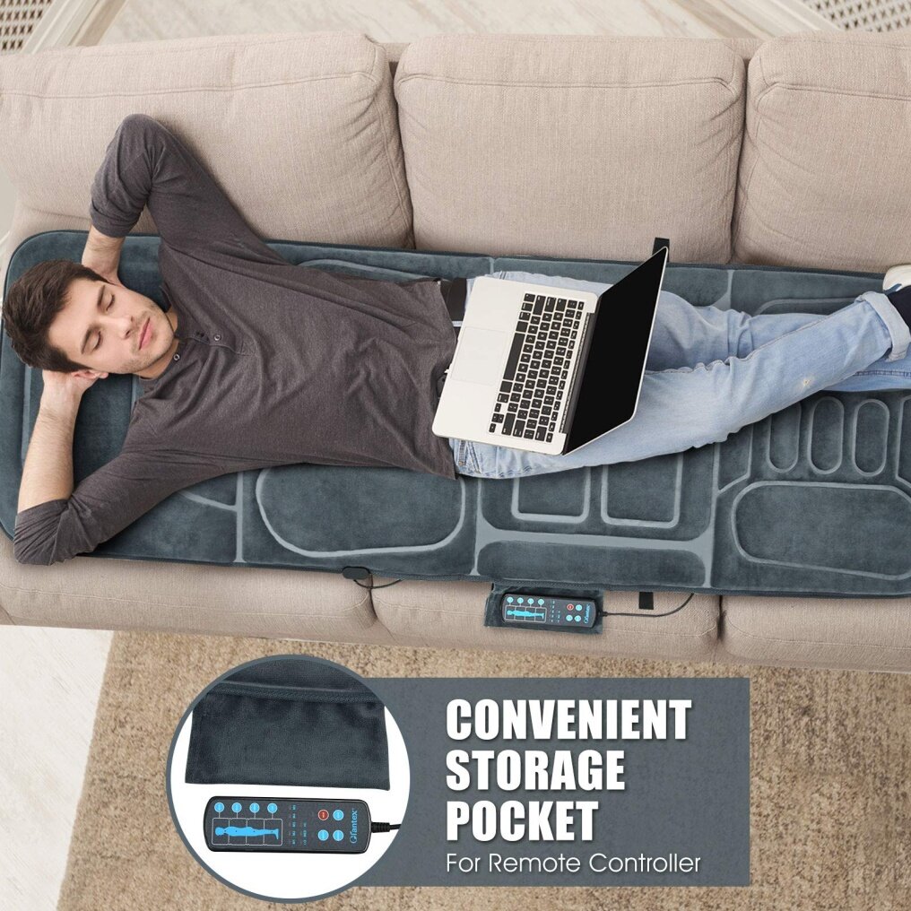 Komfott Back Massage Chair Pad with 10 Vibration Motors and Auto Shut Off