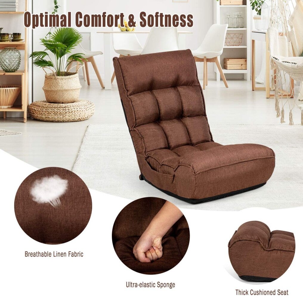 Komfott Folding Floor Gaming Chair Sleeper 4-Position Adjustable