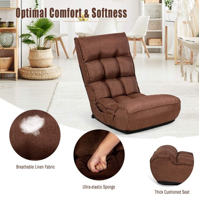 Komfott Folding Floor Gaming Chair Sleeper 4-Position Adjustable