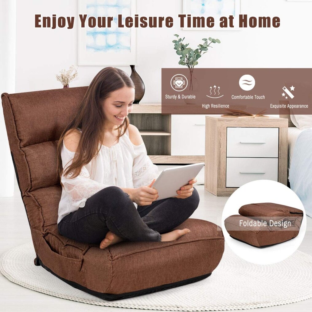 Komfott Folding Floor Gaming Chair Sleeper 4-Position Adjustable