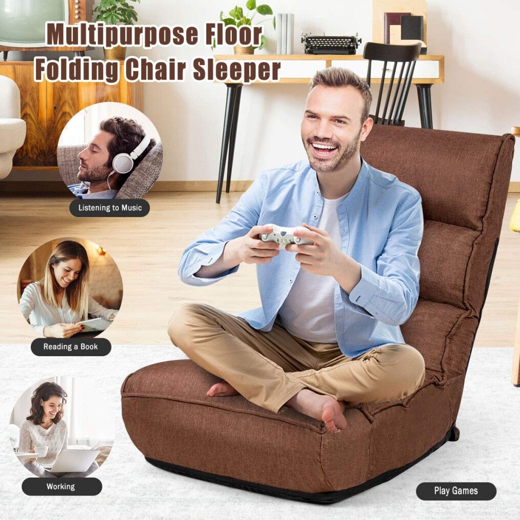 Komfott Folding Floor Gaming Chair Sleeper 4-Position Adjustable