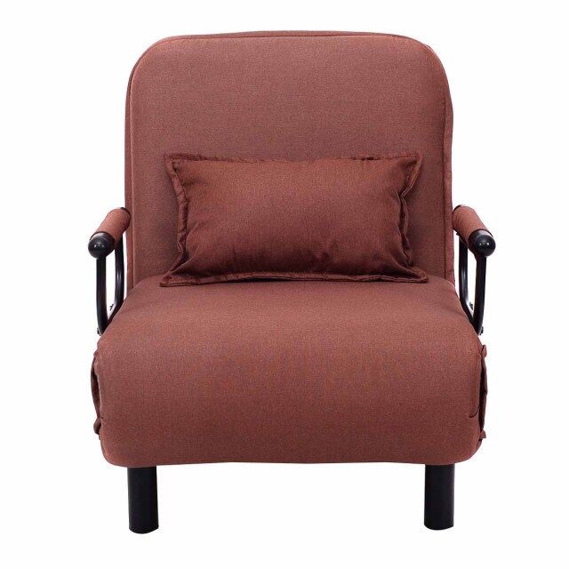 KOMFOTT Convertible Chair Bed, Tri-Fold Sofa Bed with 5-Position Adjustable Backrest & Pillow