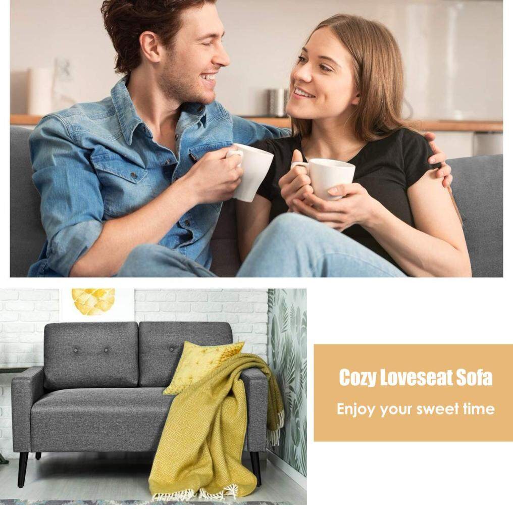 Modern Gray 55" Upholstered Sofa Couch for Living Room