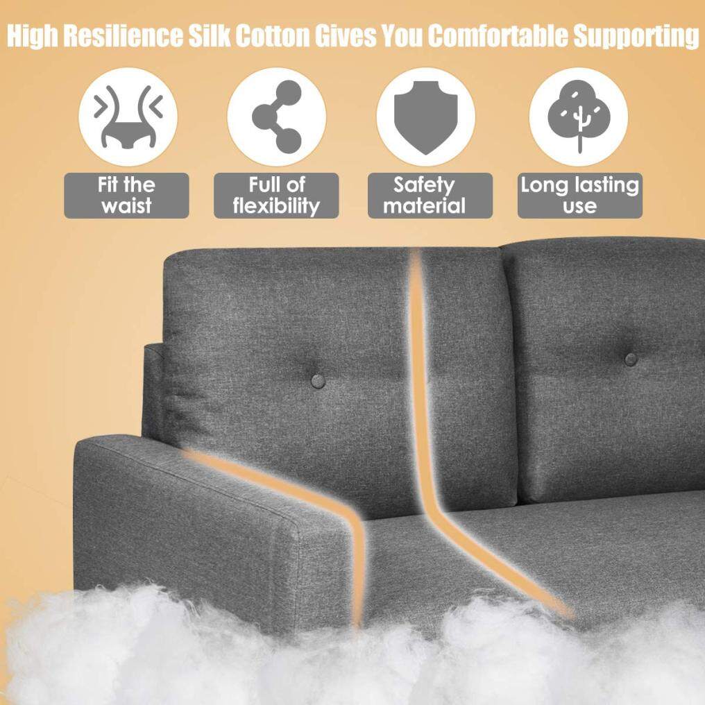 Modern Gray 55" Upholstered Sofa Couch for Living Room