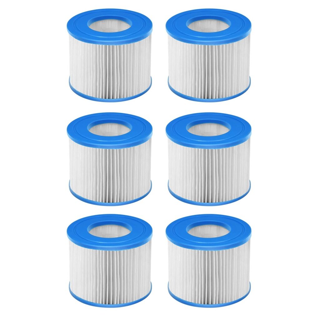 6 Pack Spa Filter Cartridge Compatible & Most Hot Tub, Massage Pool, Inflatable Pool, Swimming Pool (6, 4” x 4" x 3")