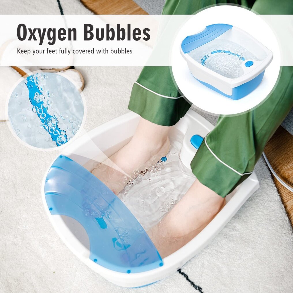 Portable Home Foot Spa Bath W/Smooth Bubble Massage
