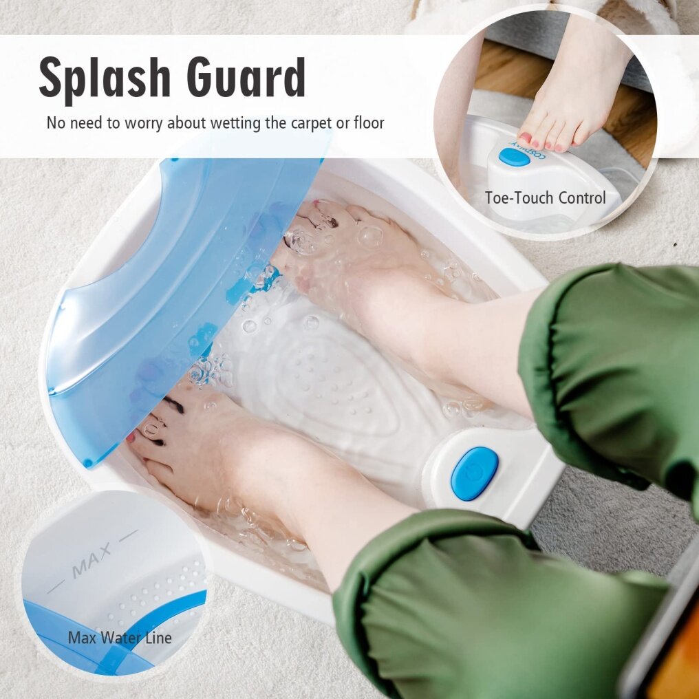 Portable Home Foot Spa Bath W/Smooth Bubble Massage