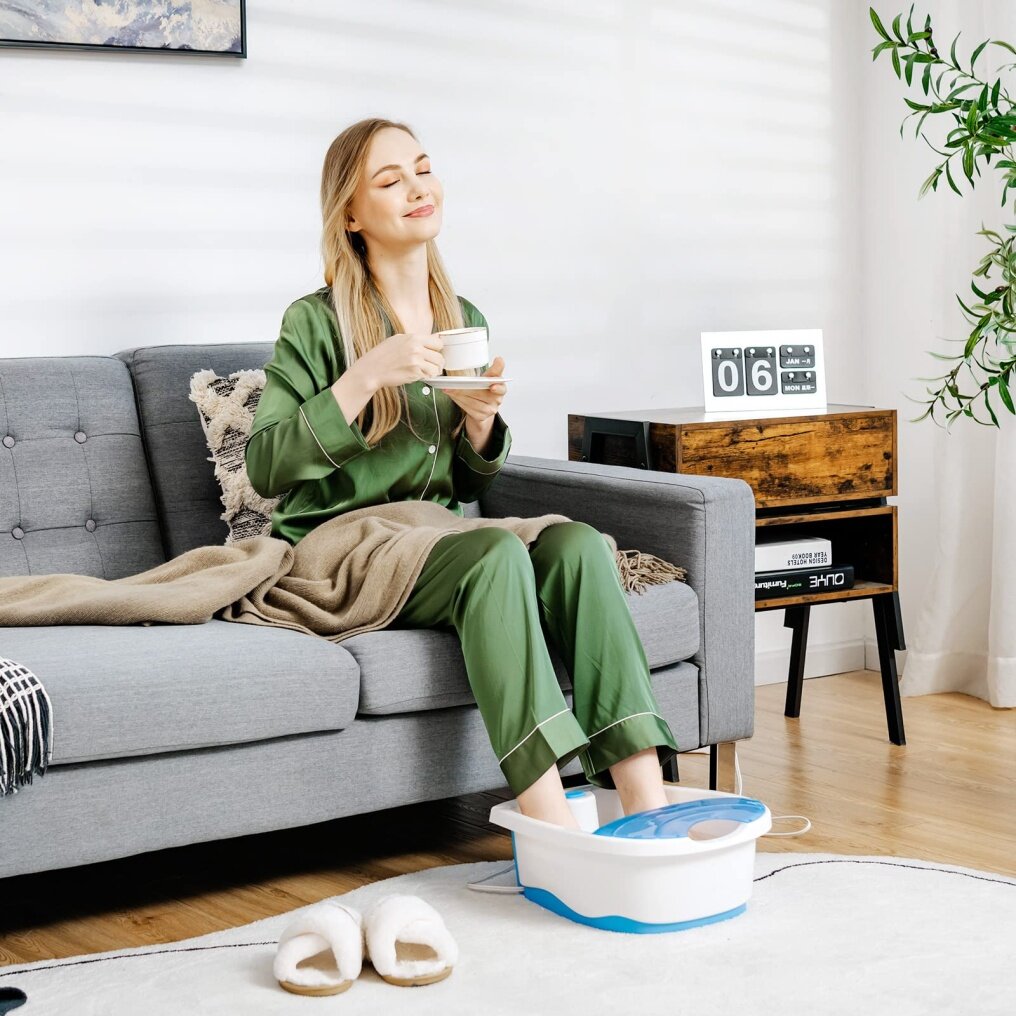 Portable Home Foot Spa Bath W/Smooth Bubble Massage