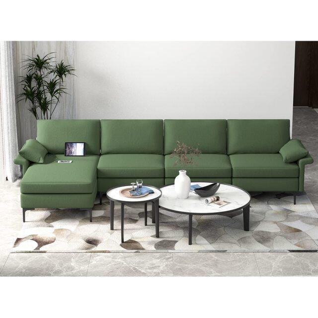 KOMFOTT 130.5 Inch Extra Large Convertible Sectional Sofa, Heavy Duty Steel Frame Modular Sofa Couch for Living Room
