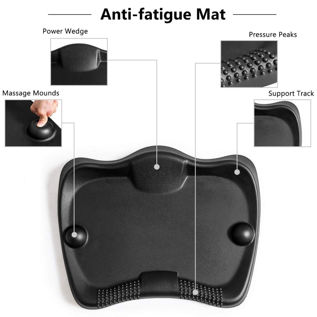 Komfott Standing Desk Anti-Fatigue Mat Not-Flat, Anti-Fatigue Comfort Floor Mat with 2 Massage Balls