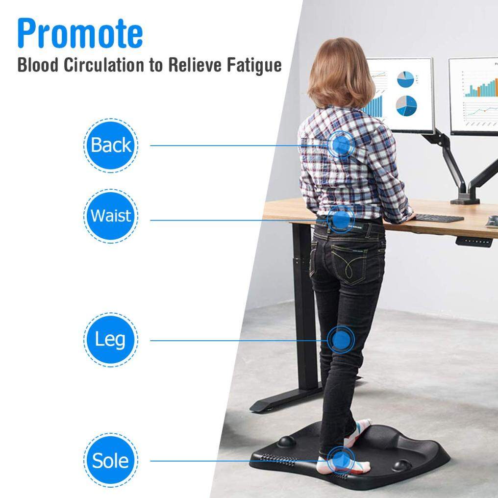 Komfott Standing Desk Anti-Fatigue Mat Not-Flat, Anti-Fatigue Comfort Floor Mat with 2 Massage Balls