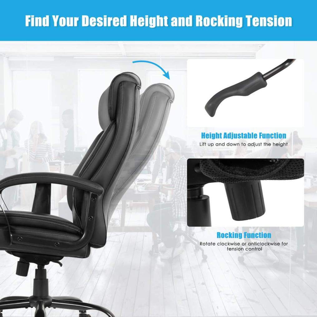 Komfott 500 lbs Big and Tall Office Chair, Massage Executive Chair w/ 6 Vibrating Points