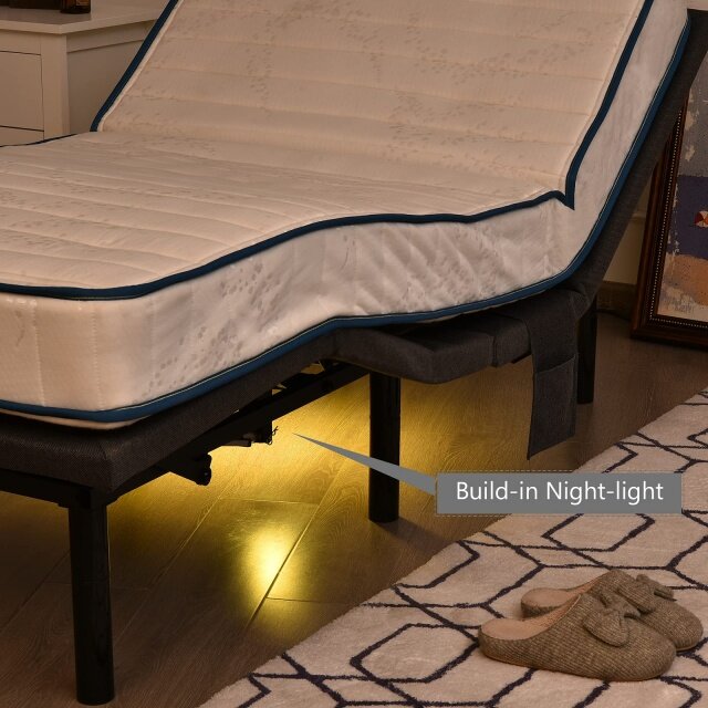 Adjustable Bed Base with 8 Inch Twin XL  Memory Foam Mattress