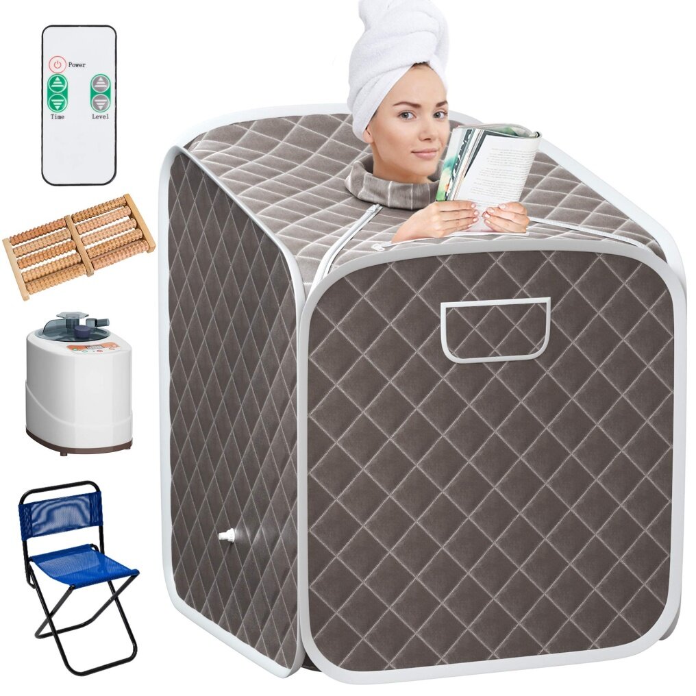 Private 2L Folding Steam Sauna Tent W/Chair Foot for Relax