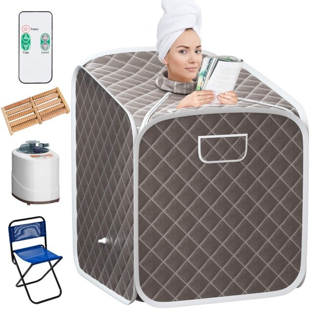 Private 2L Folding Steam Sauna Tent W/Chair Foot for Relax