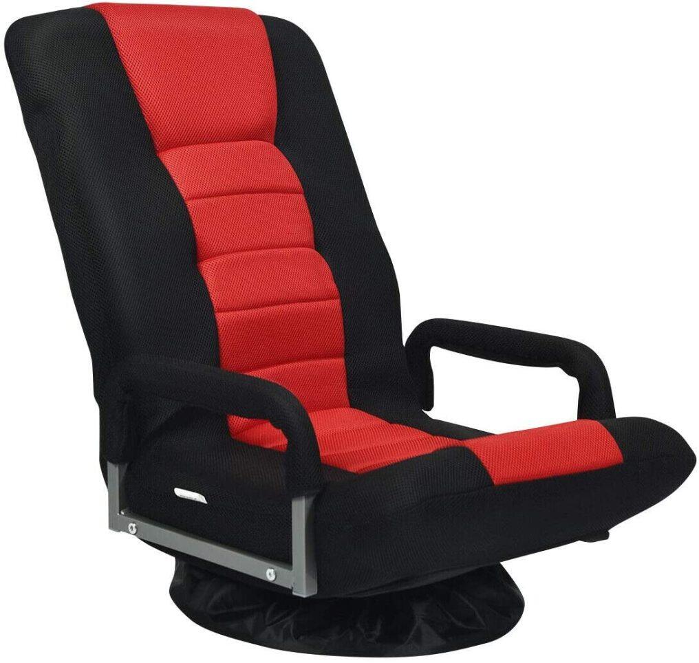 360-Degree Swivel Gaming Floor Chair With Foldable Adjustable Backrest