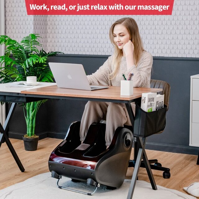 Shiatsu Foot and Calf Massager w/ Adjustable Tilt Base, Kneading, Heat