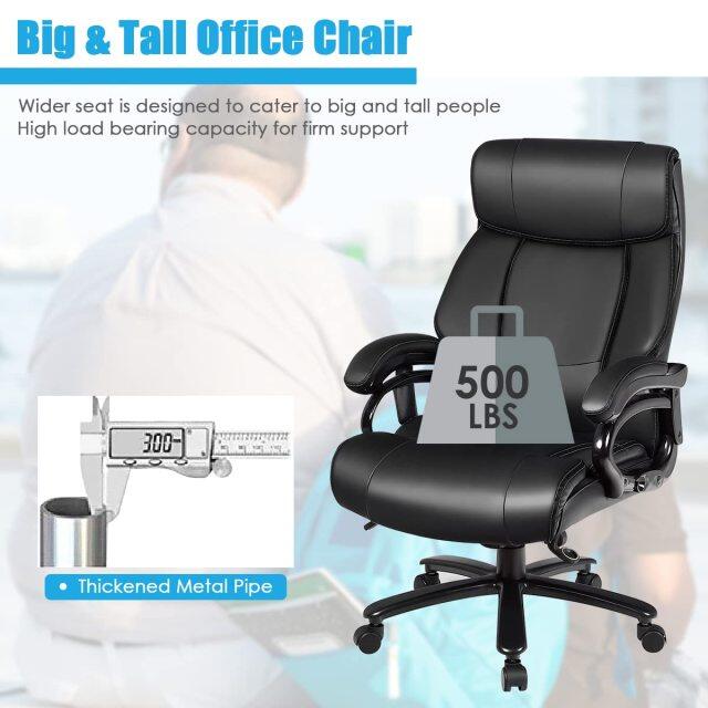 Komfott Big and Tall Office Chair, Massage Executive Chair w/ 6 Vibrating Points, Soft Sponge