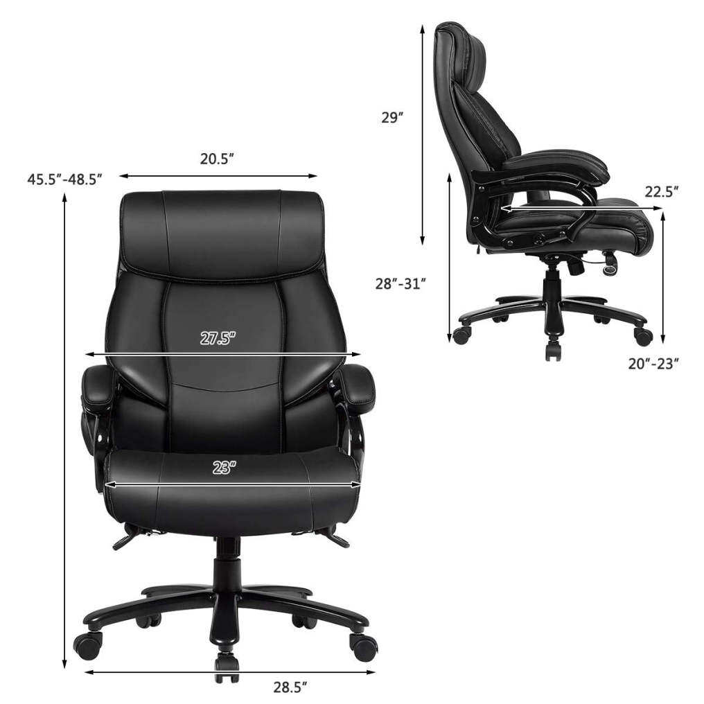 Komfott Big and Tall Office Chair, Massage Executive Chair w/ 6 Vibrating Points, Soft Sponge