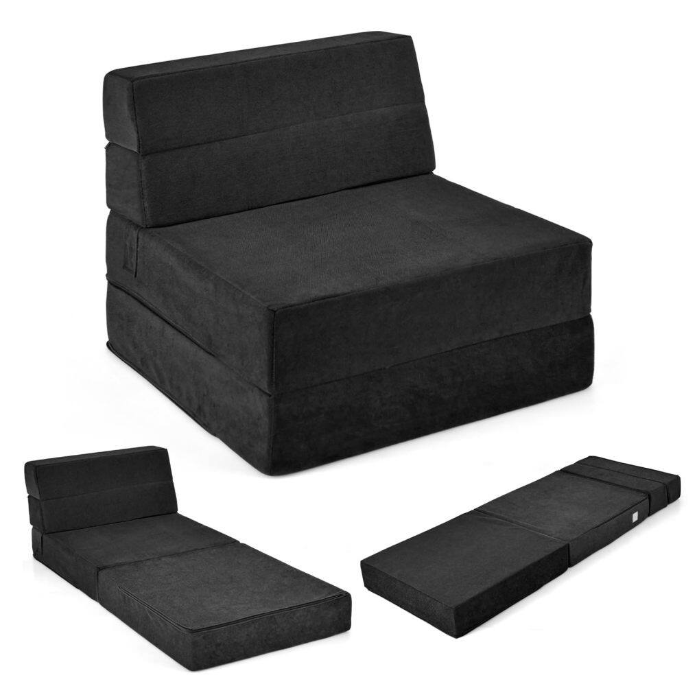 KOMFOTT Tri Folding Sofa Bed, Convertible Sleeper Chair Bed