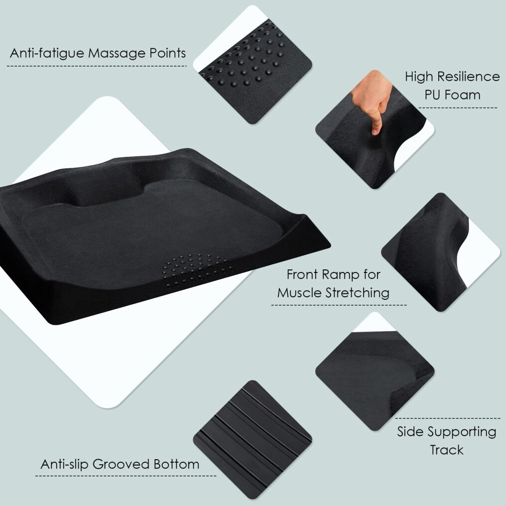Standing Mat for Stand up Desk w/ Foot Massage Points Diverse Terrain & Beveled Edges