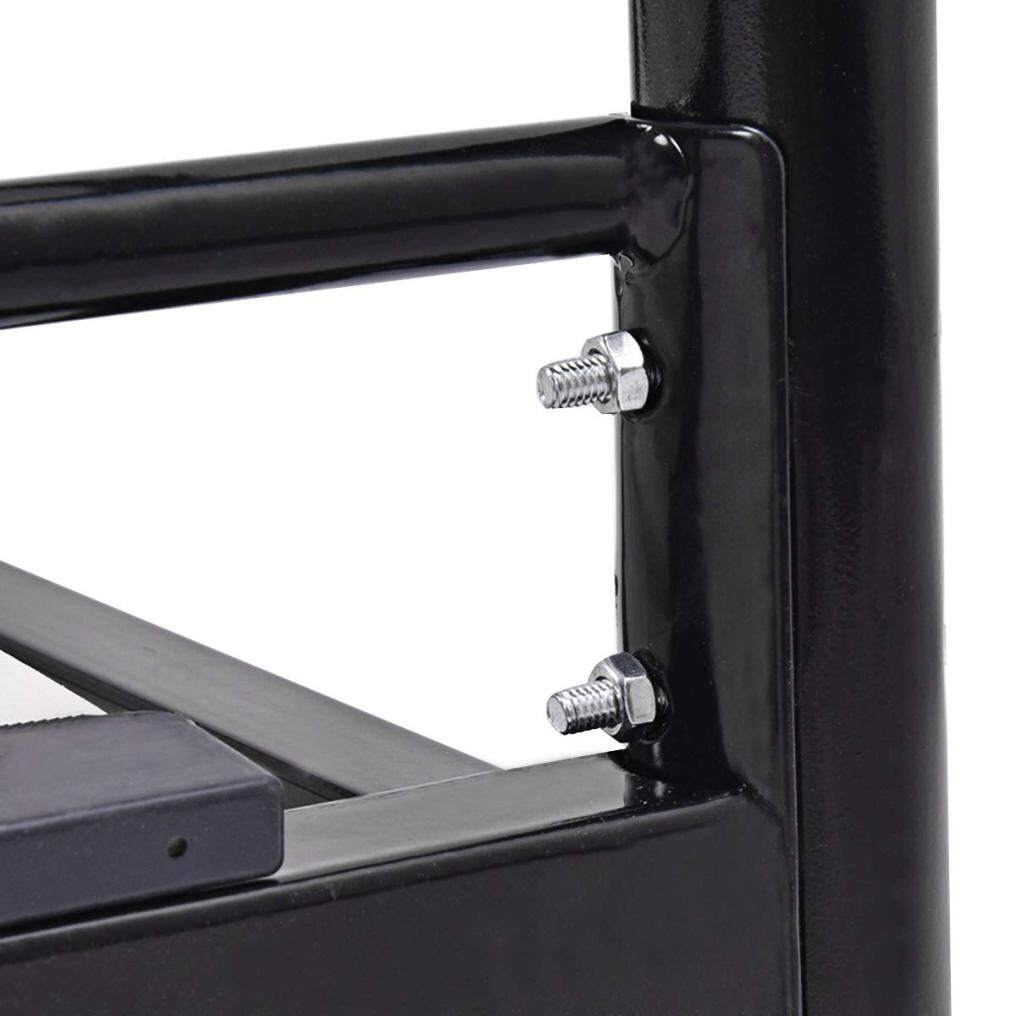 Wood Slats Steel Bed Frame Platform Headboard Footboard Bedroom (Twin, Black)