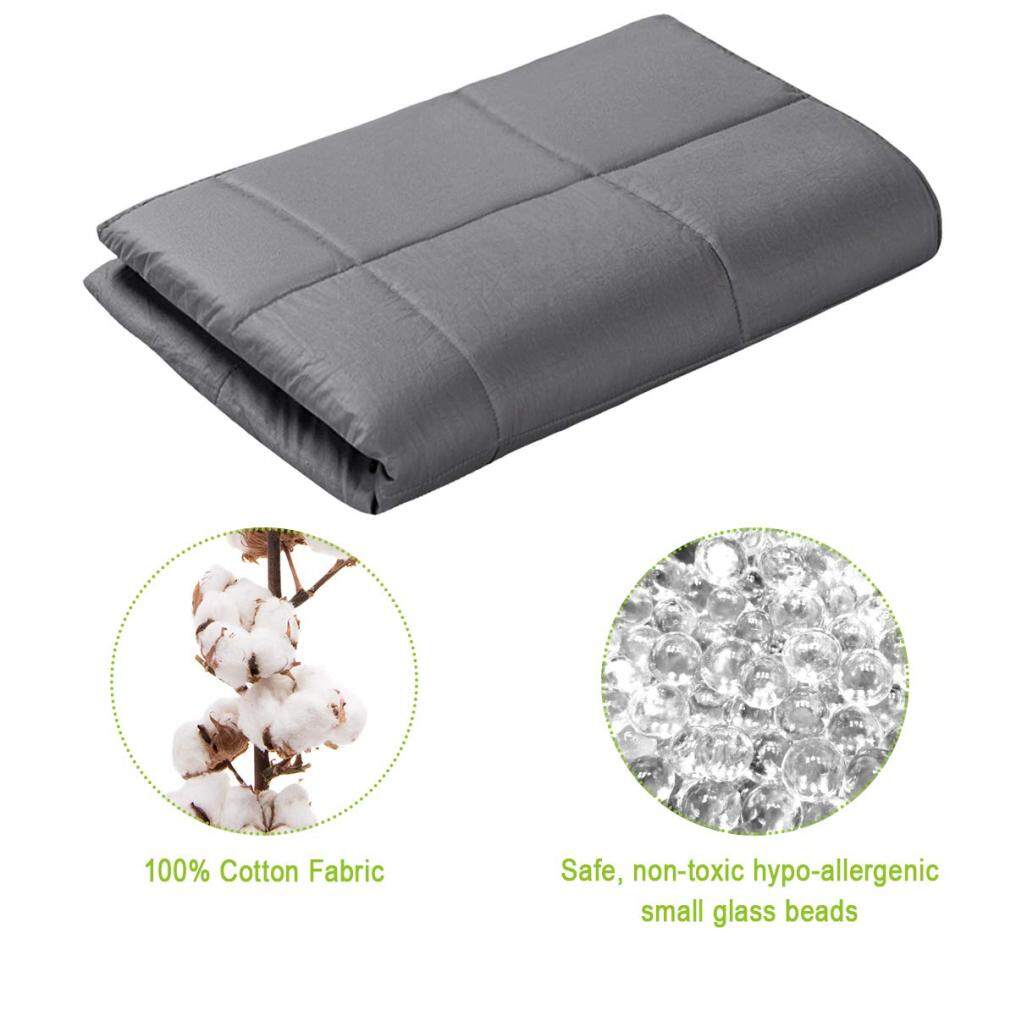 Weighted Blanket 7lbs-20lbs for Kids & Adults | Premium 200TC 100% Cotton Fabric-Breathable and Comfortable