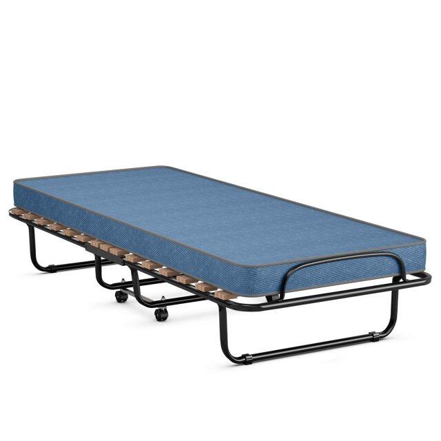 Guest Bed Frame Rollaway with Mattress for Adults