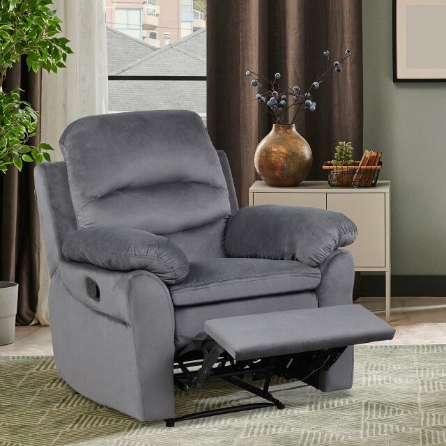Komfott Recliner Chair, Manual Reclining Chair w/Big Armrests