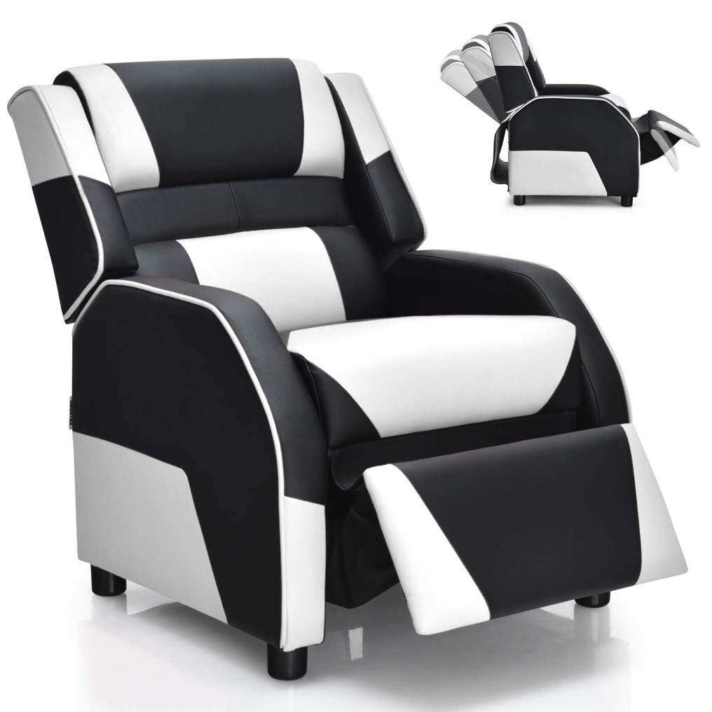 Komfott Kids Recliner, Racing Style Sofa with Headrest and Lumbar Support