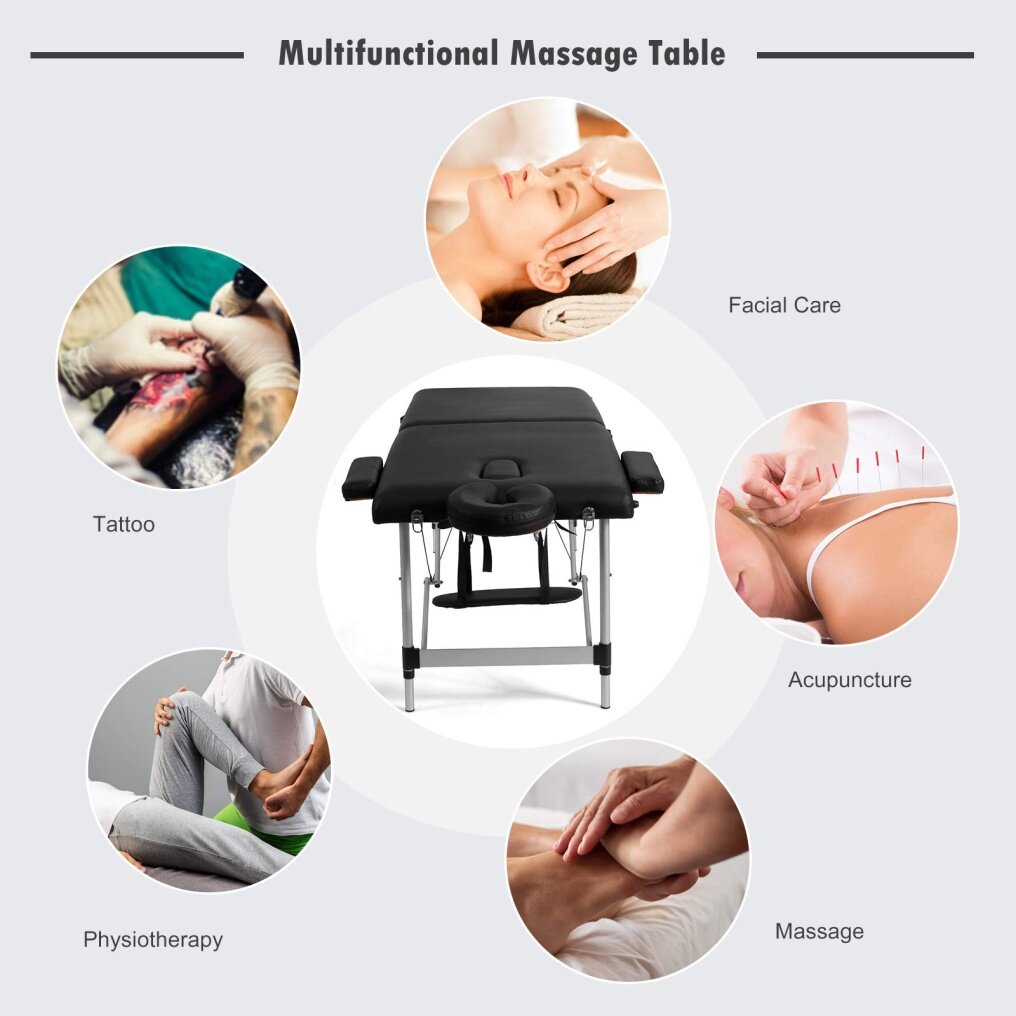 84inch Portable Folding Massage Bed Aluminium Frame & Height Adjustable