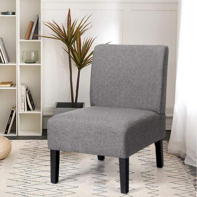 Armless Accent Chair with Thick Sponge Cushion | Upholstered Fabric Side Chairs