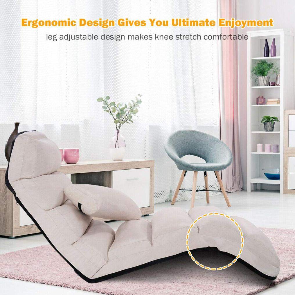 Multifunctional Usage Folding Lazy Sofa Chair W/Pillow