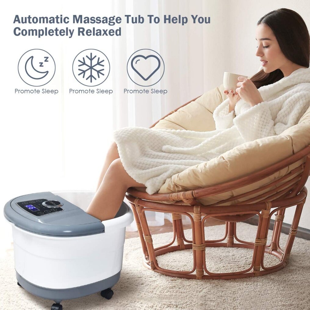 Foot Spa Bath Massager with 16 Pedicure Shiatsu Roller Massage Points