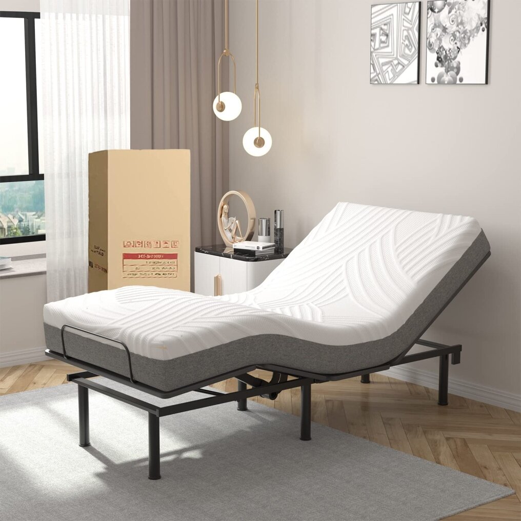 8 Inch Twin XL Bed Mattress，Cool Gel Infusion Memory Foam Mattress for Adjustable Bed