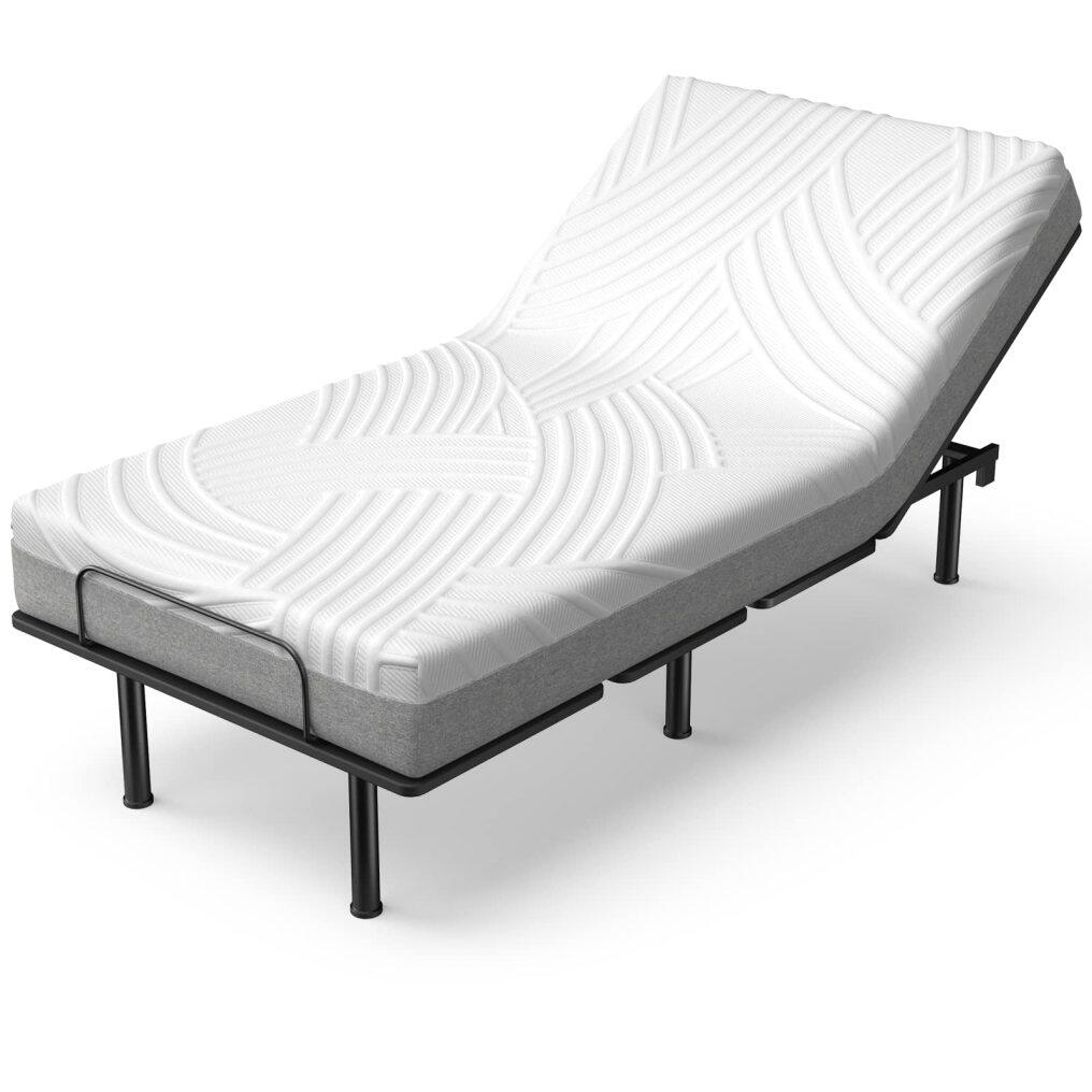 8 Inch Twin XL Bed Mattress，Cool Gel Infusion Memory Foam Mattress for Adjustable Bed