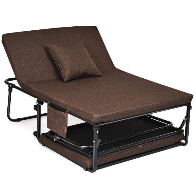Folding Hideaway Bed Frame with 2.5" Mattress