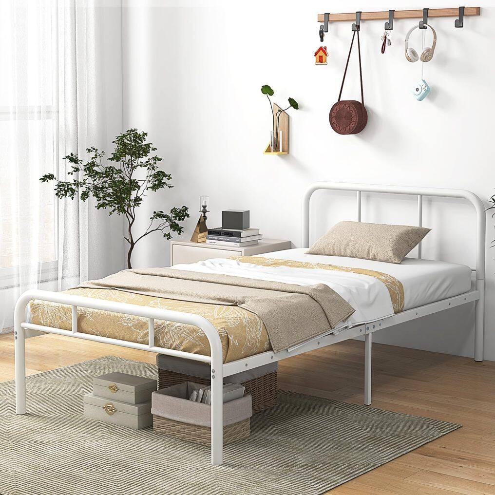 KOMFOTT Twin Size Metal Platform Bed Frame