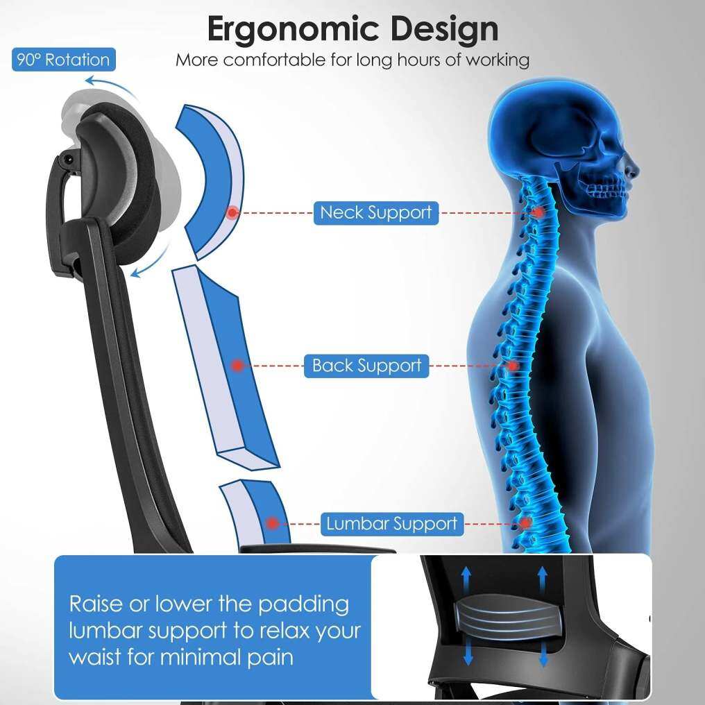 Home Office Desk Chair Swivel Executive Chair with Ergonomic High Back