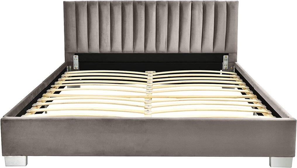 Bed Frame, Headboard, Heavy Duty Wood Slats Support & Mattress Foundation