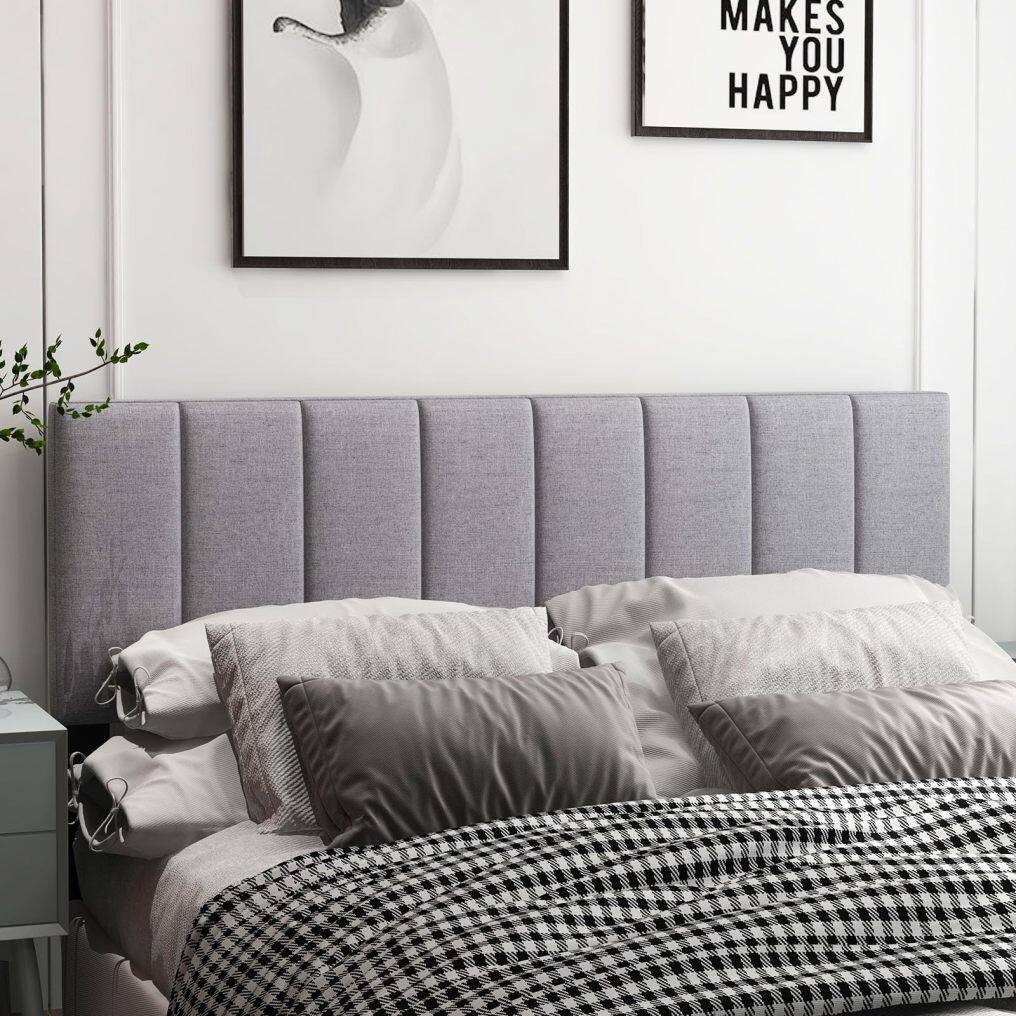 KOMFOTT Linen Upholstered Headboard for Full & Queen Size Bed (Gray)
