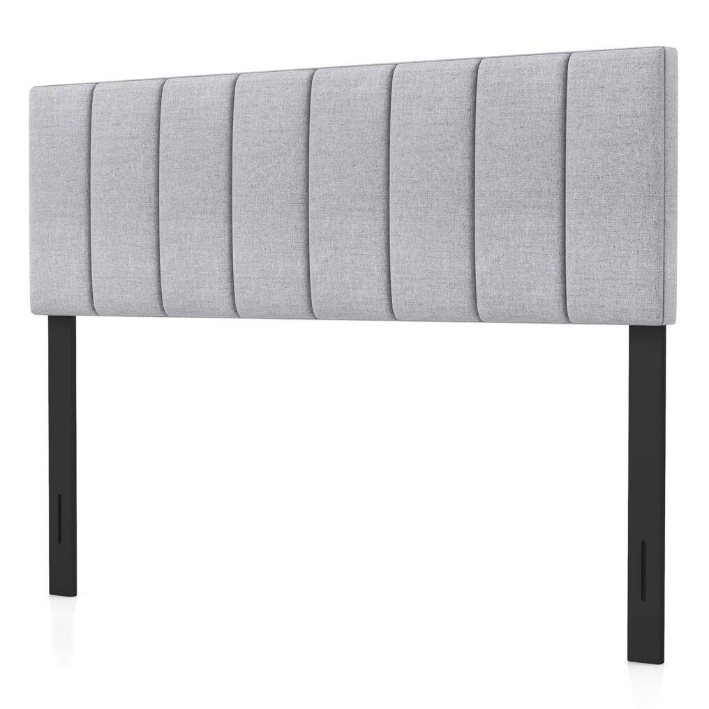 KOMFOTT Linen Upholstered Headboard for Full & Queen Size Bed (Gray)
