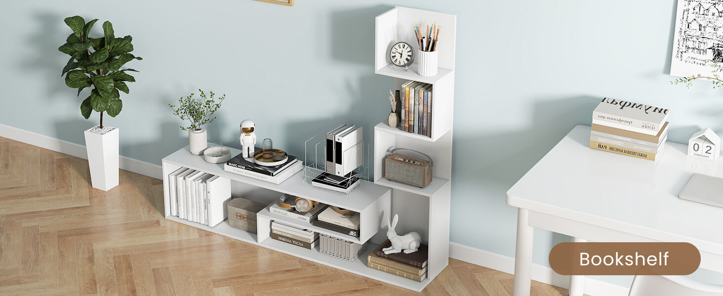 Cube TV Stand for TVs up to 50 Inch Media Console Table with Storage Shelves