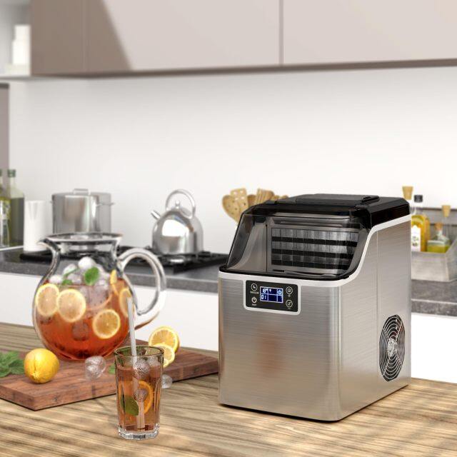 ARLIME Portable Countertop Ice Maker Machine with Ice Scoop and Basket, 45 Lbs/24H, 24 Pcs/13 Mins