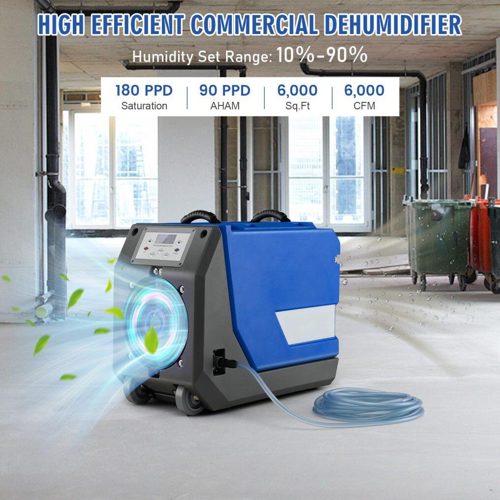 ARLIME 180 PPD Commercial Dehumidifier, Industrial Dehumidifier with 24.6ft Drain Hose, Pump, Auto Defrost & Memory Starting